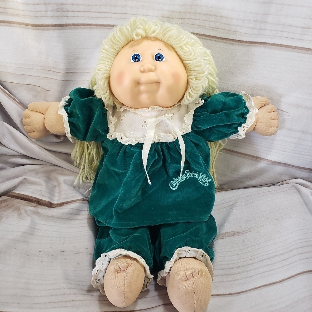 Cabbage Patch Kids Doll Head Mold 16 Blonde Hair Blue Eyes READ 16 Inch 1983